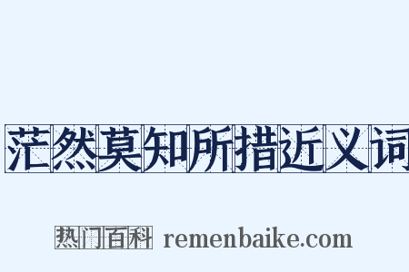茫然莫知所措近义词是什么意思的图片